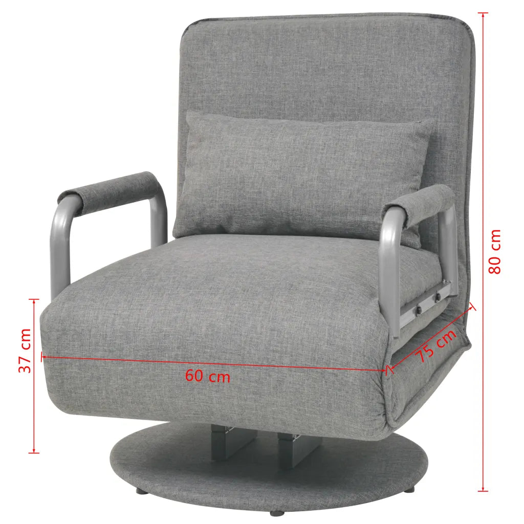Un Fauteuil Pivotant Inclinable mais également convertible. Disponible en gris clair ou gris foncé.