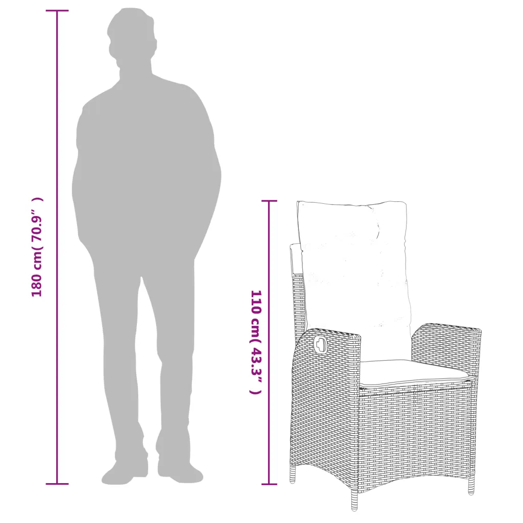 Un Fauteuil de Jardin Inclinable en polyrotin résistant aux intempéries.