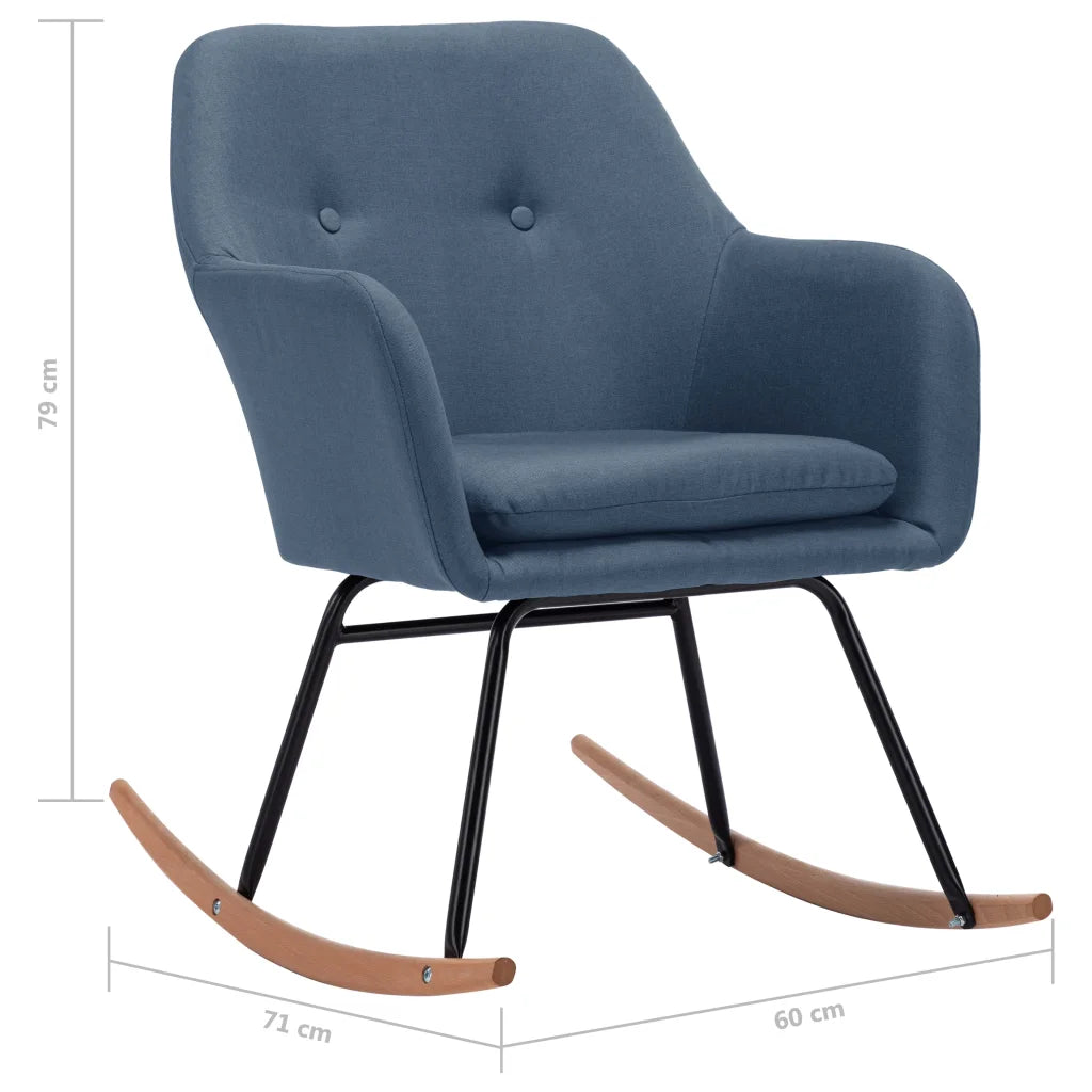 dimensions d'un rocking chair bleu