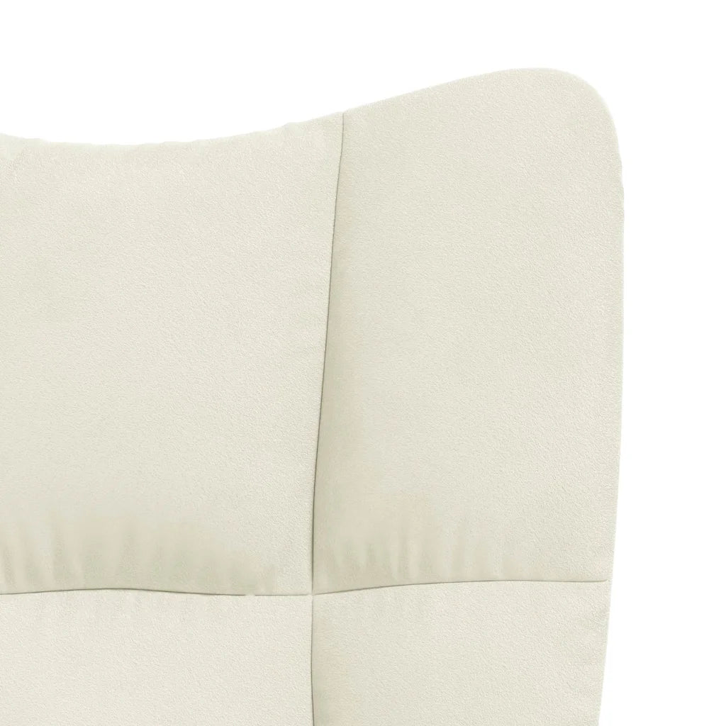 Un Rocking Chair en velours Blanc confortable et design. Existe en différents coloris.