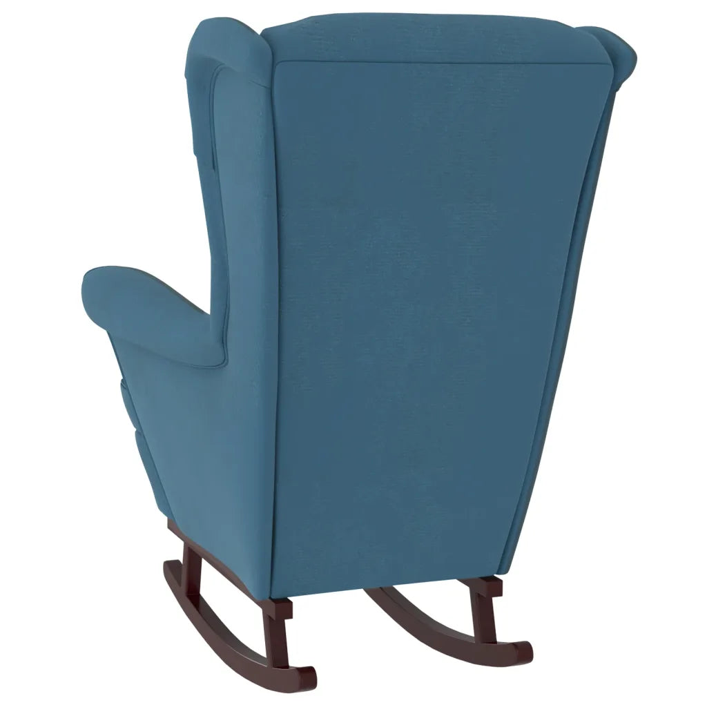 Un Rocking Chair en Bois avec revêtement en velours, ultra confortable.