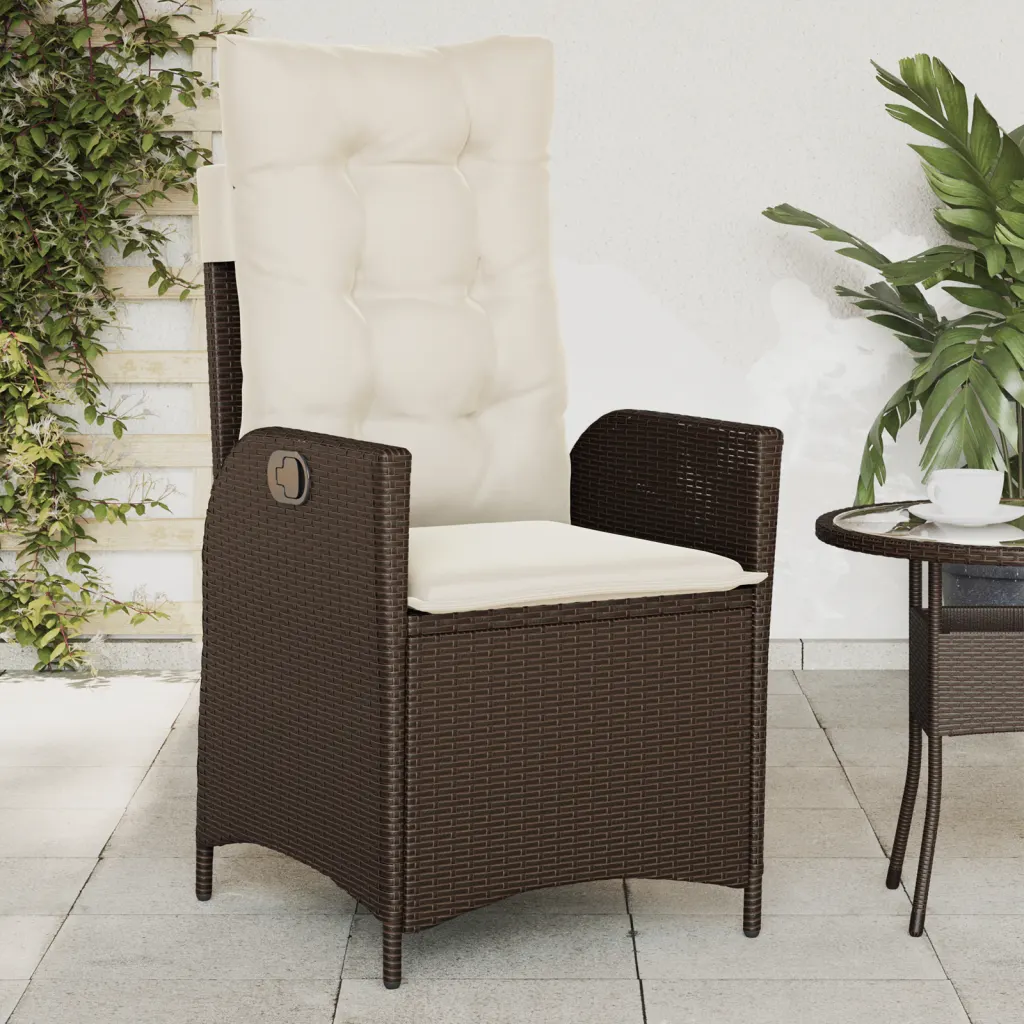 Un Fauteuil de Jardin Inclinable en polyrotin résistant aux intempéries.