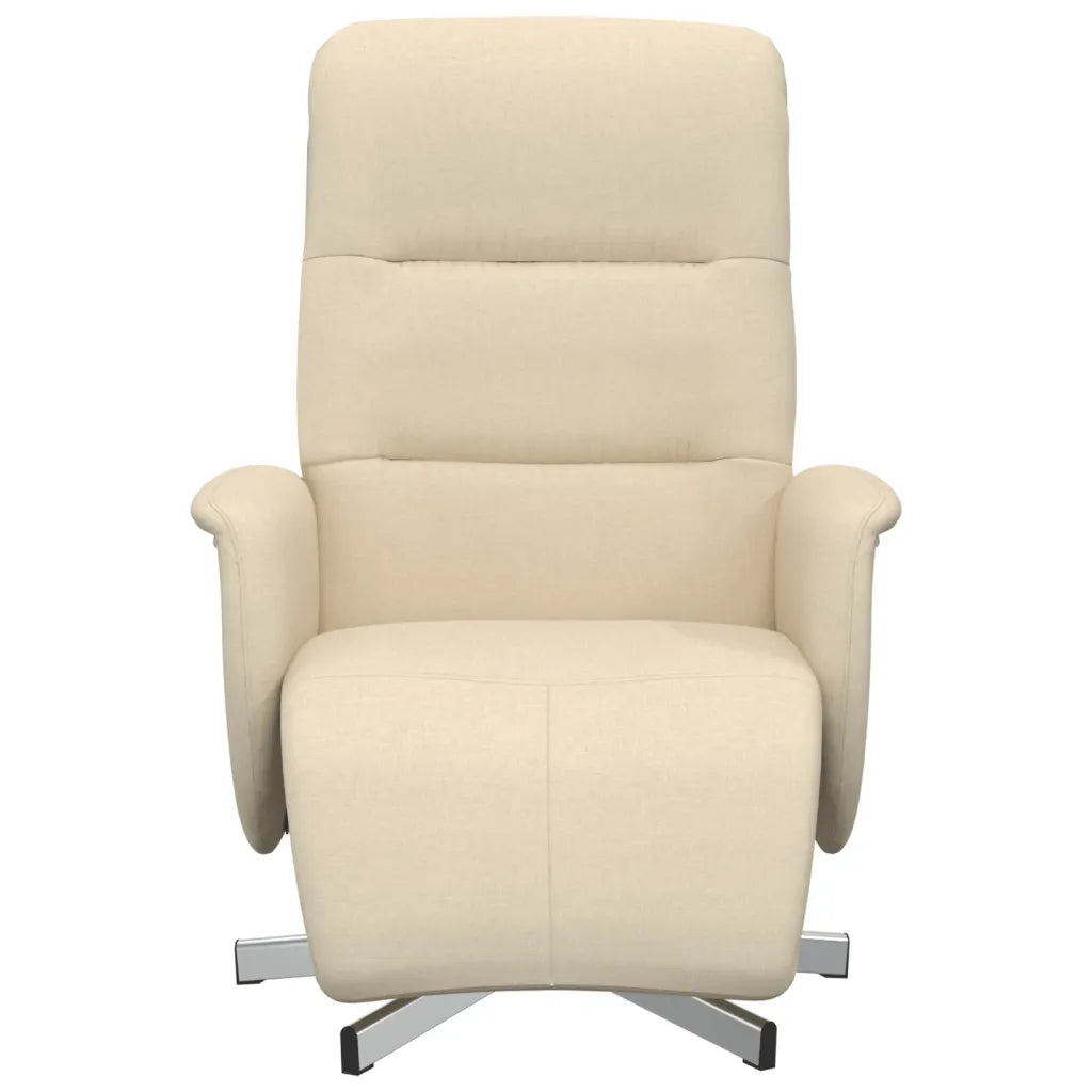 Détail du design élégant du fauteuil de repos inclinable beige.