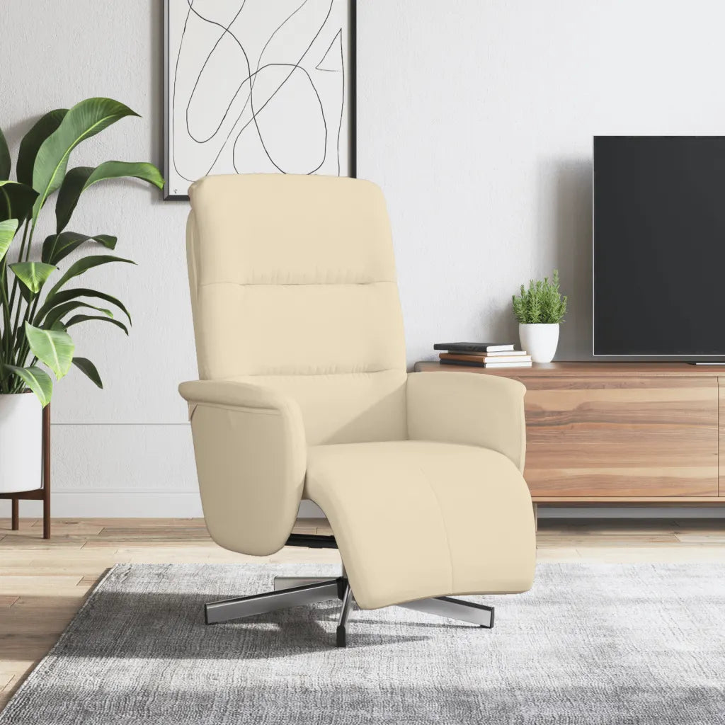 Détail du tissu respirant beige du fauteuil de repos design.