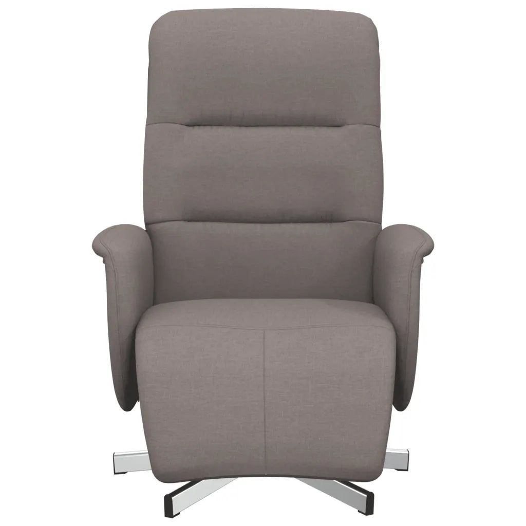 Fauteuil inclinable taupe à 360 degrés, parfait pour se relaxer à la maison.