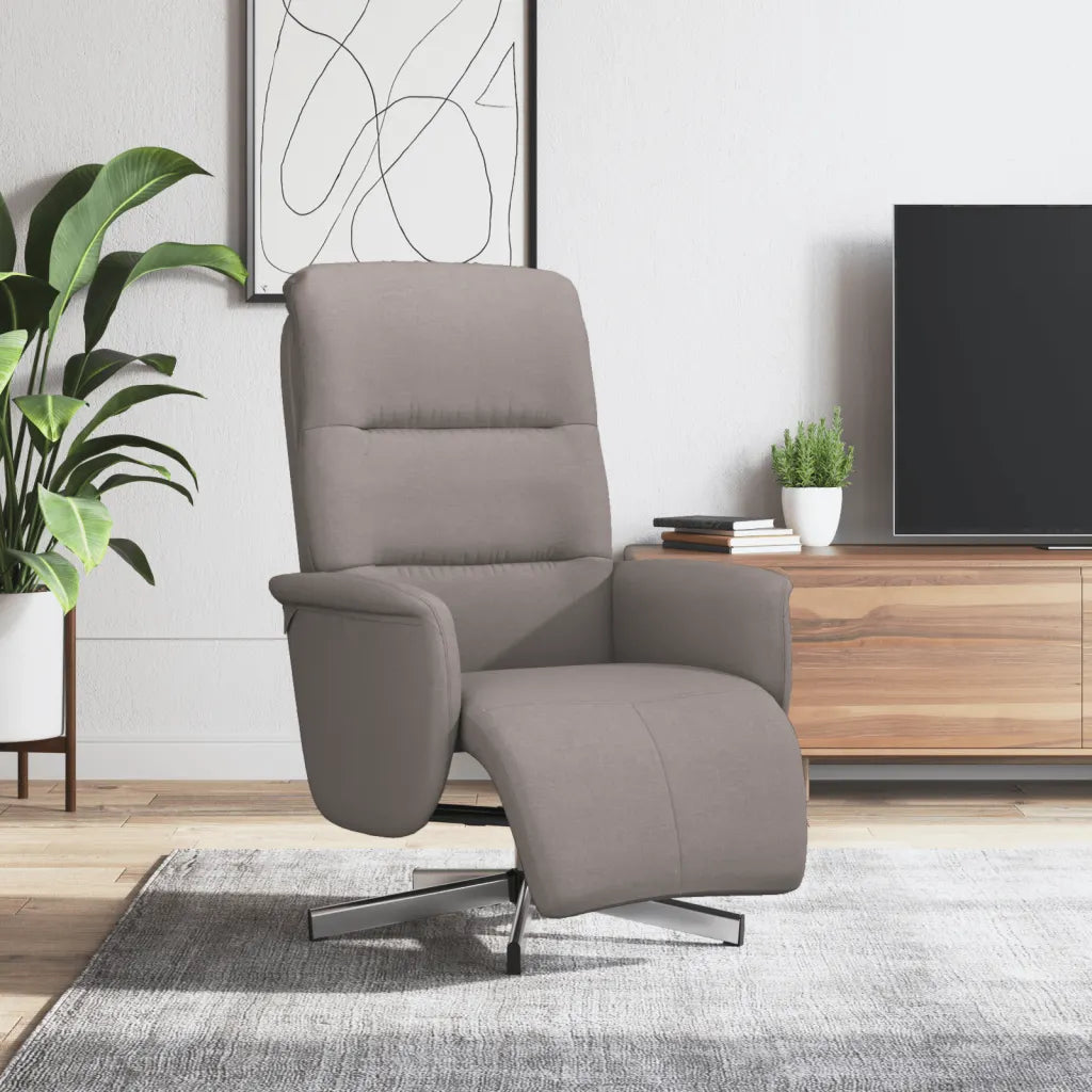 Fauteuil de détente taupe avec structure métallique solide.