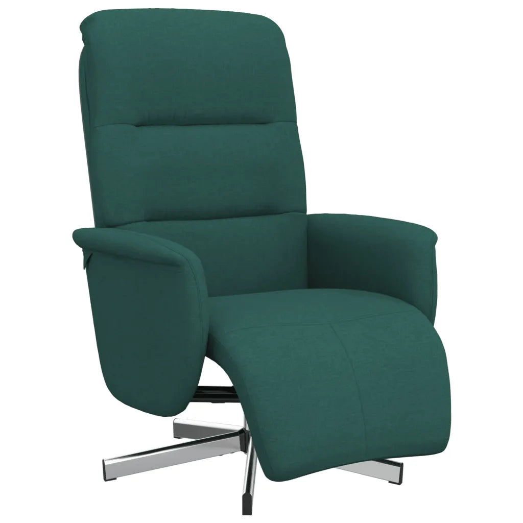 Détail du design élégant du fauteuil de repos inclinable vert.