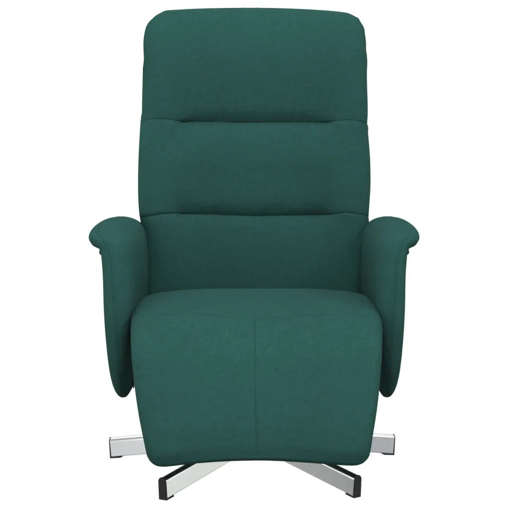 Fauteuil de repos inclinable en tissu vert.
