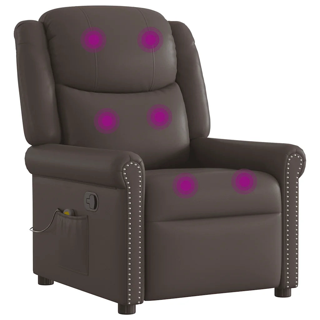 un Fauteuil Inclinable avec Repose Pieds avec fonction massage, disponible en marron ou noir.