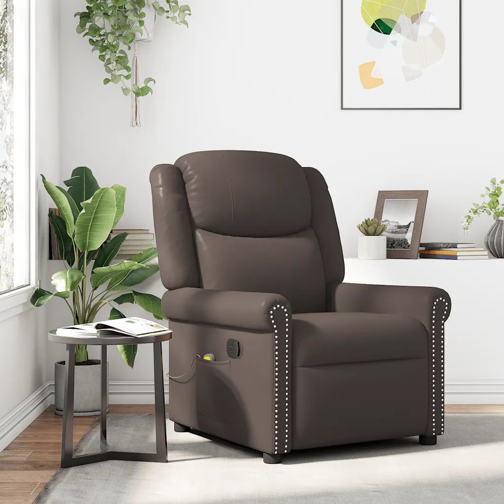 un Fauteuil Inclinable avec Repose Pieds avec fonction massage, disponible en marron ou noir.