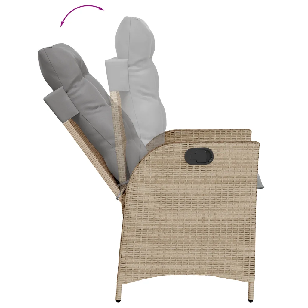 Un Fauteuil de Jardin Inclinable en polyrotin résistant aux intempéries.