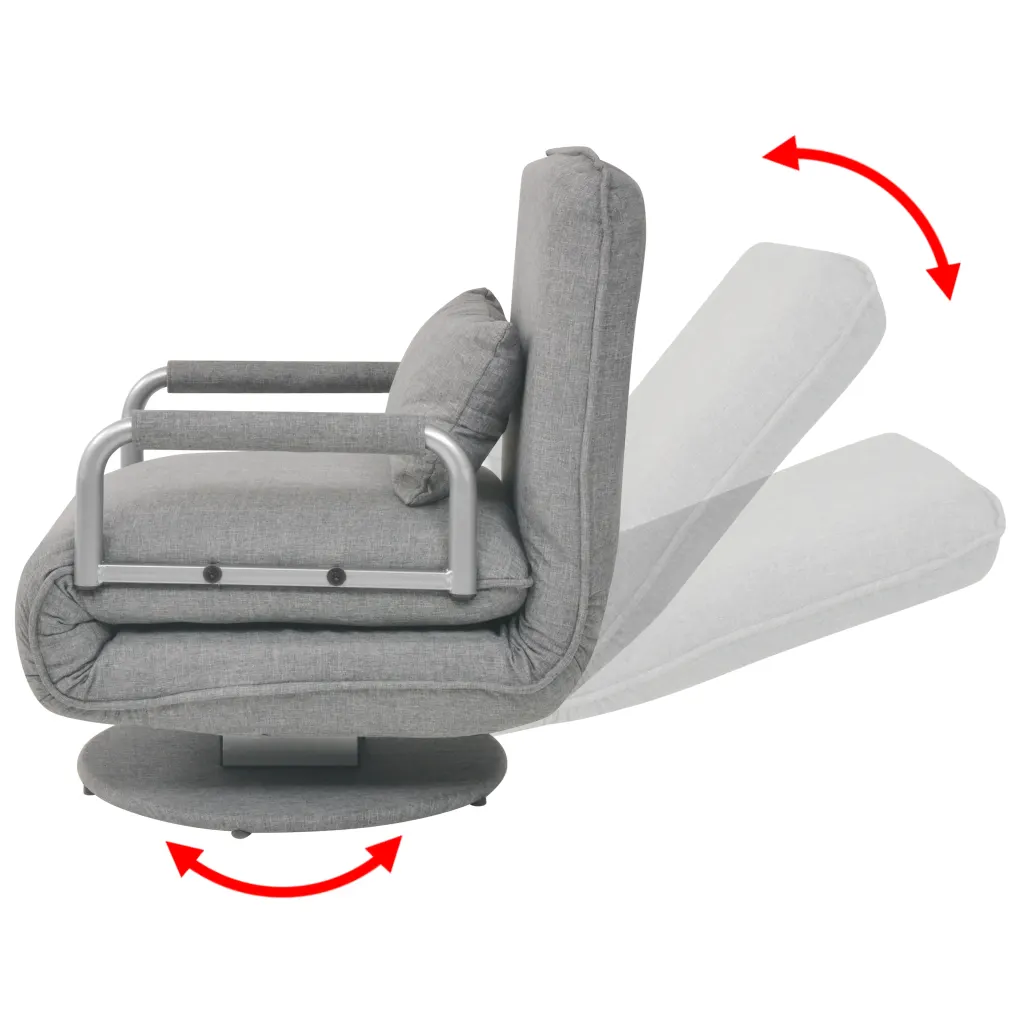 Un Fauteuil Pivotant Inclinable mais également convertible. Disponible en gris clair ou gris foncé.