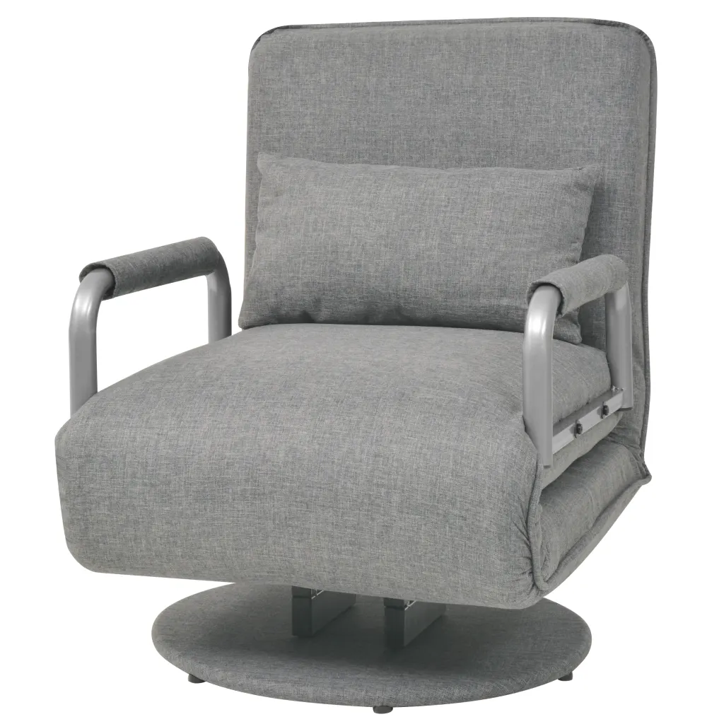 Un Fauteuil Pivotant Inclinable mais également convertible. Disponible en gris clair ou gris foncé.