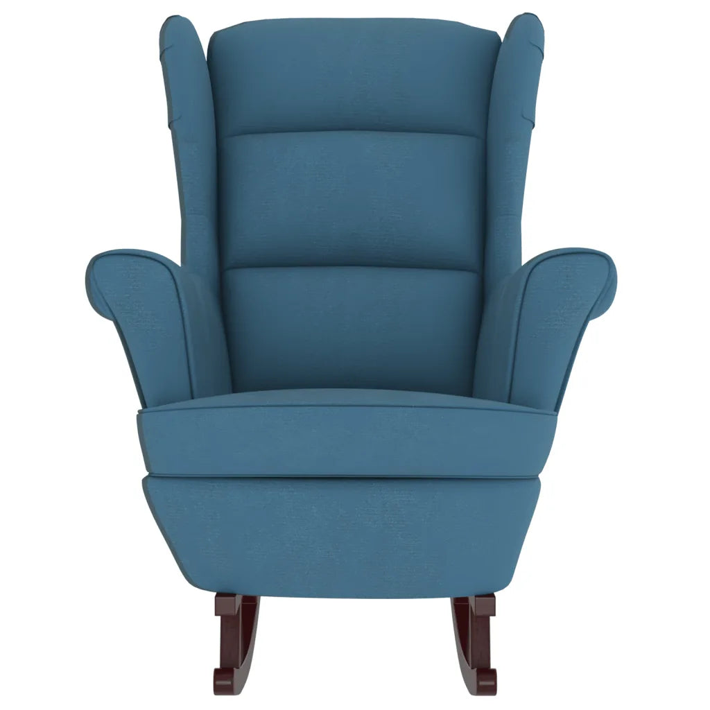 Un Rocking Chair en Bois avec revêtement en velours, ultra confortable.