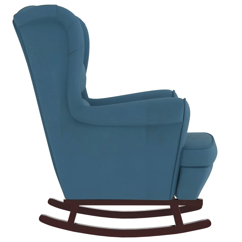 Un Rocking Chair en Bois avec revêtement en velours, ultra confortable.