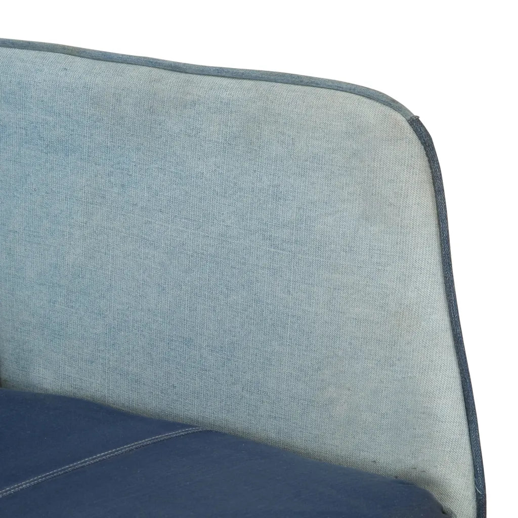 Un Fauteuil à Bascule en toile Bleu.