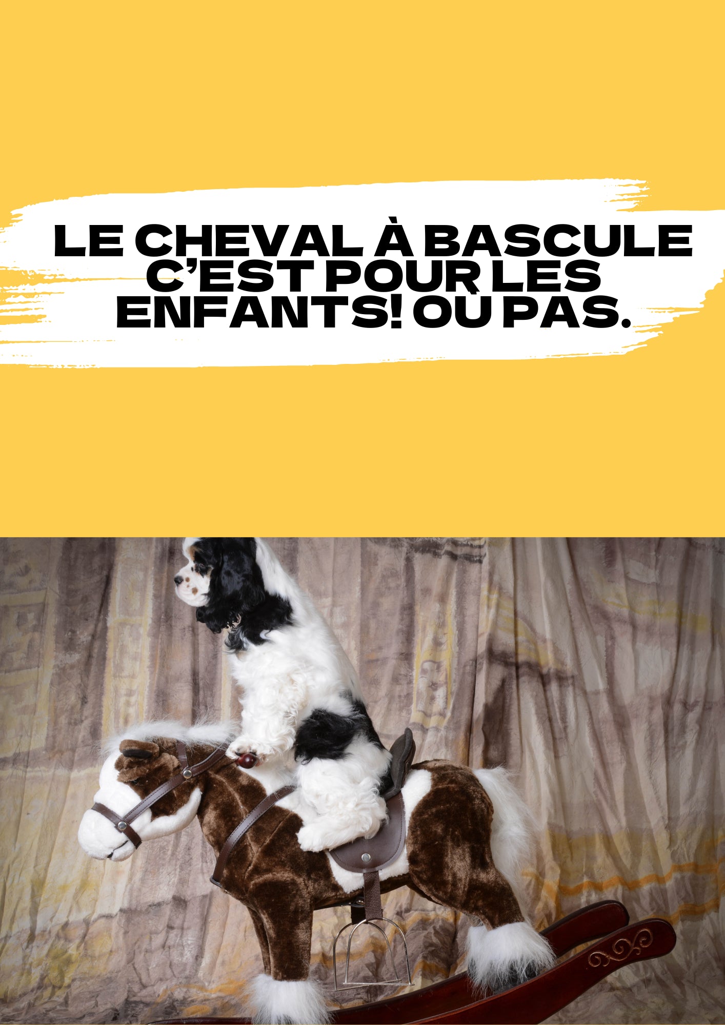 L'image d'un chien sur un Cheval à Bascule