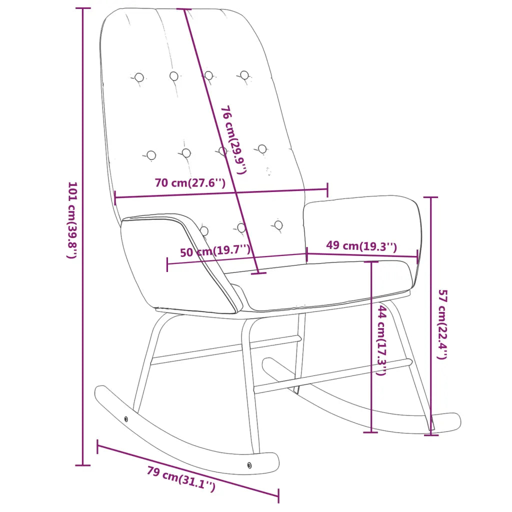 Un Fauteuil à Bascule couleur crème Design et élégant.