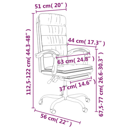 Dimensions et détail du fauteuil de bureau confortable.