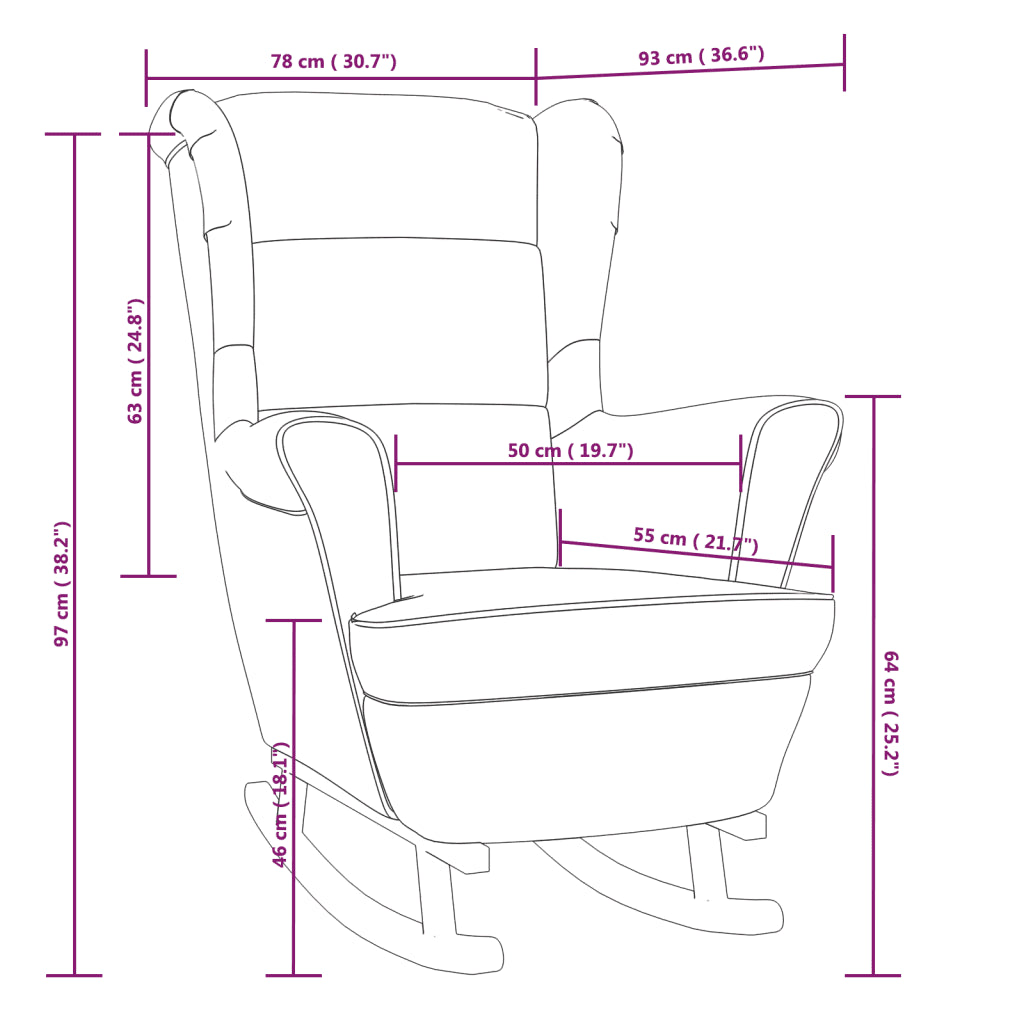 Un Fauteuil à Bascule en Velours Noir appelé Rockin Share.