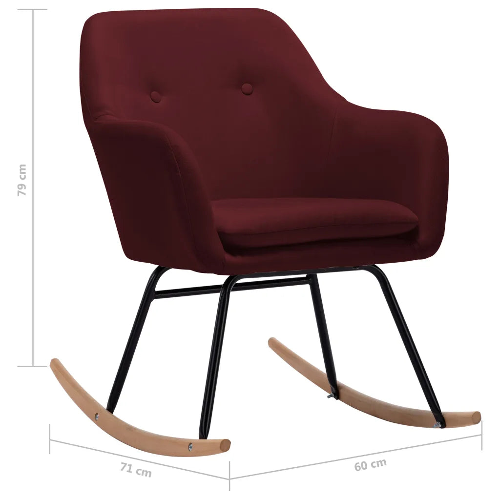 Dimensions d'un Rocking Chair Rouge (lie de vin)