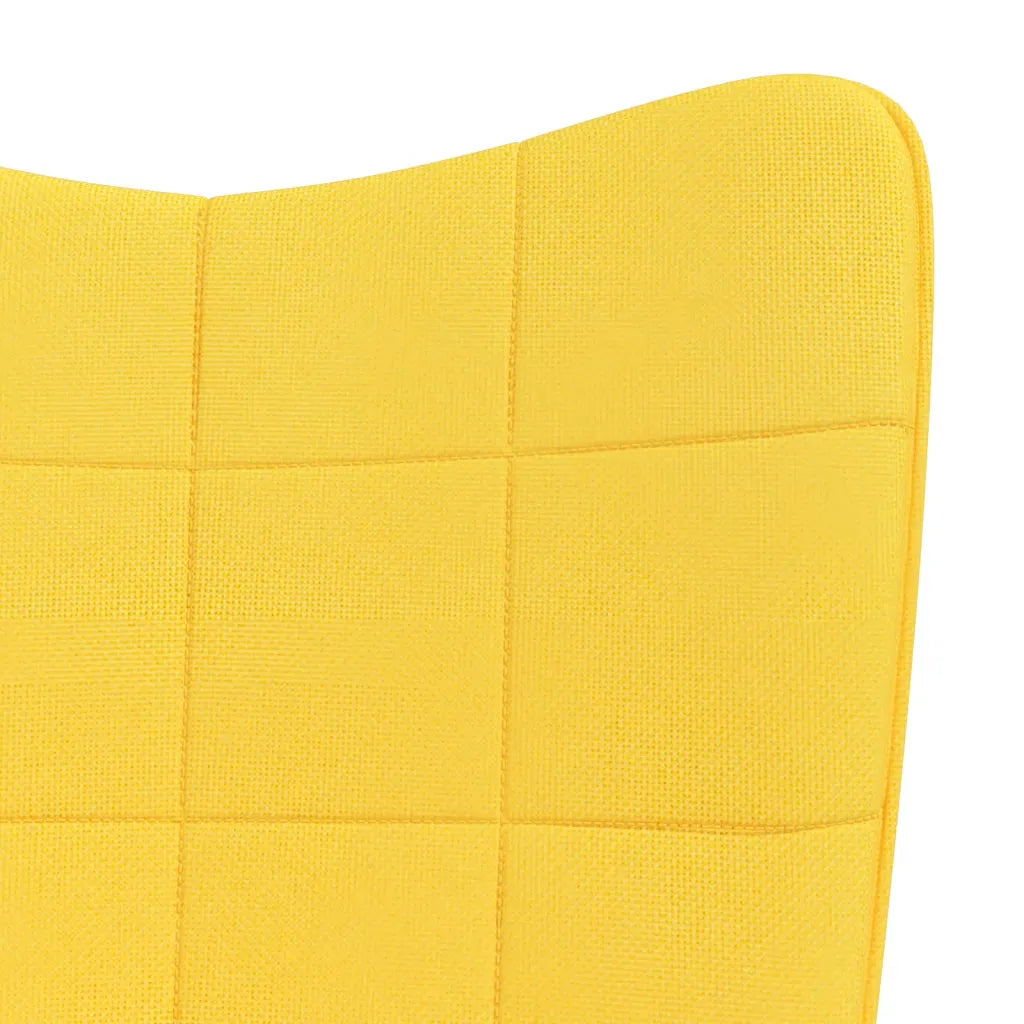 Une Chaise à Bascule au design Scandinave grâce à sa couleur jaune moutarde.