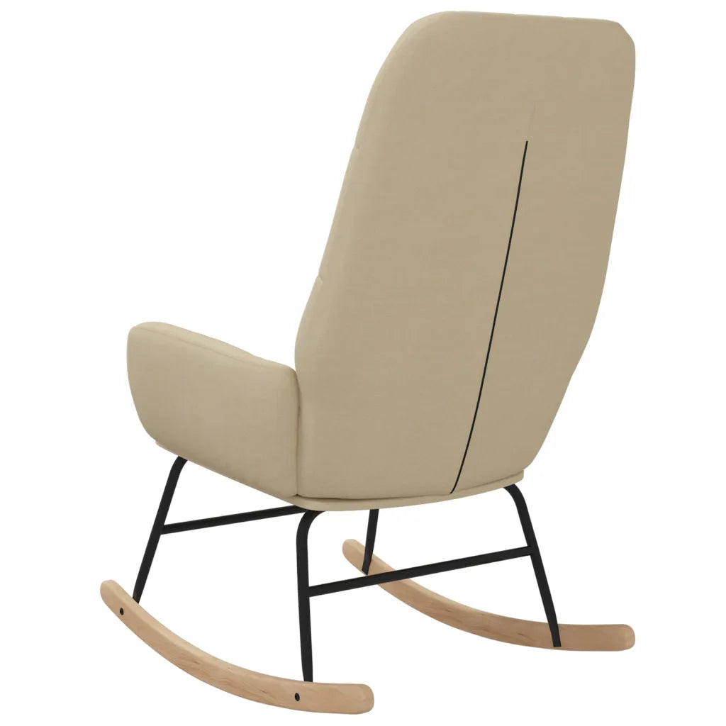 Un Fauteuil à Bascule couleur crème Design et élégant.