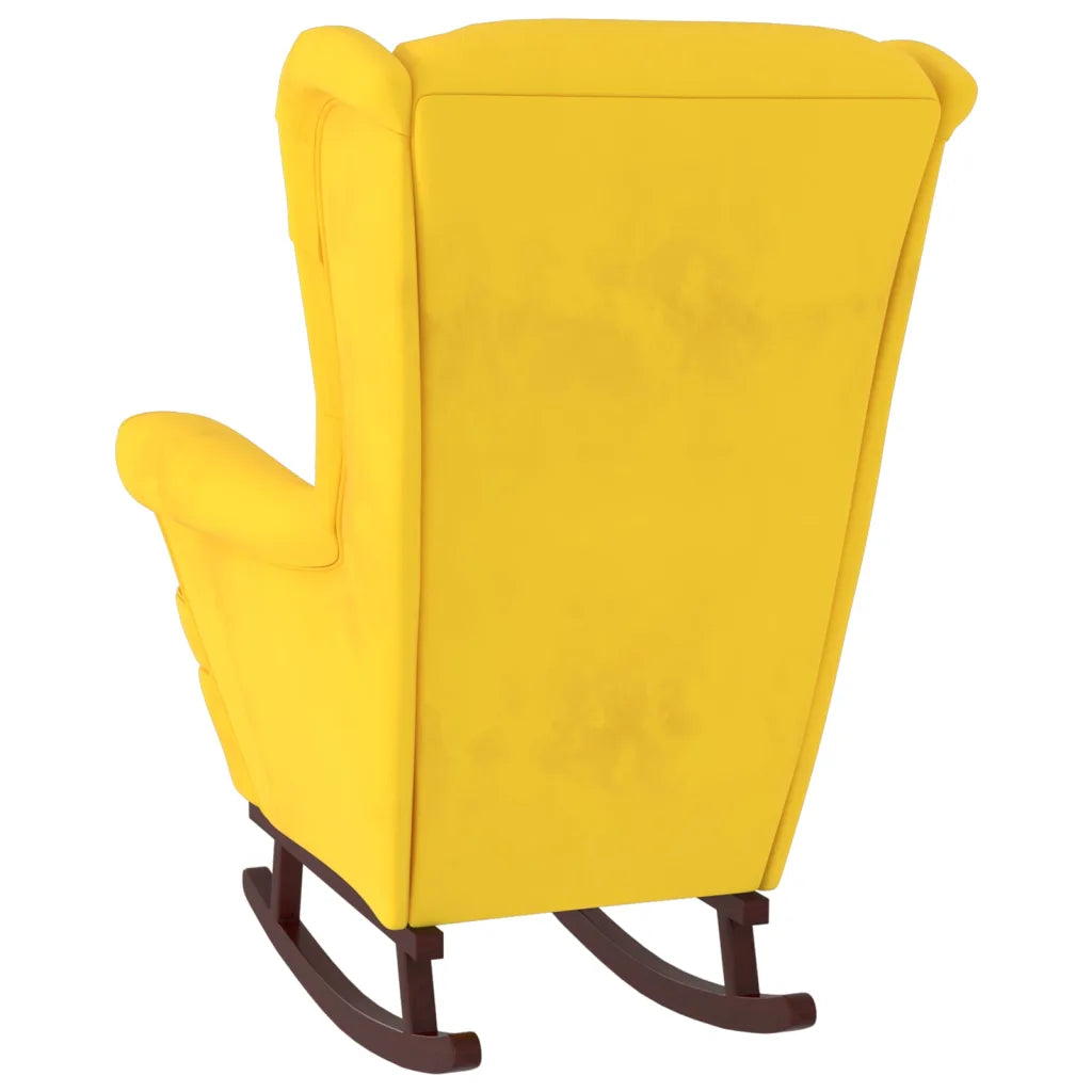 Un Fauteuil à Bascule au style Scandinave de part le choix de sa couleur jaune.