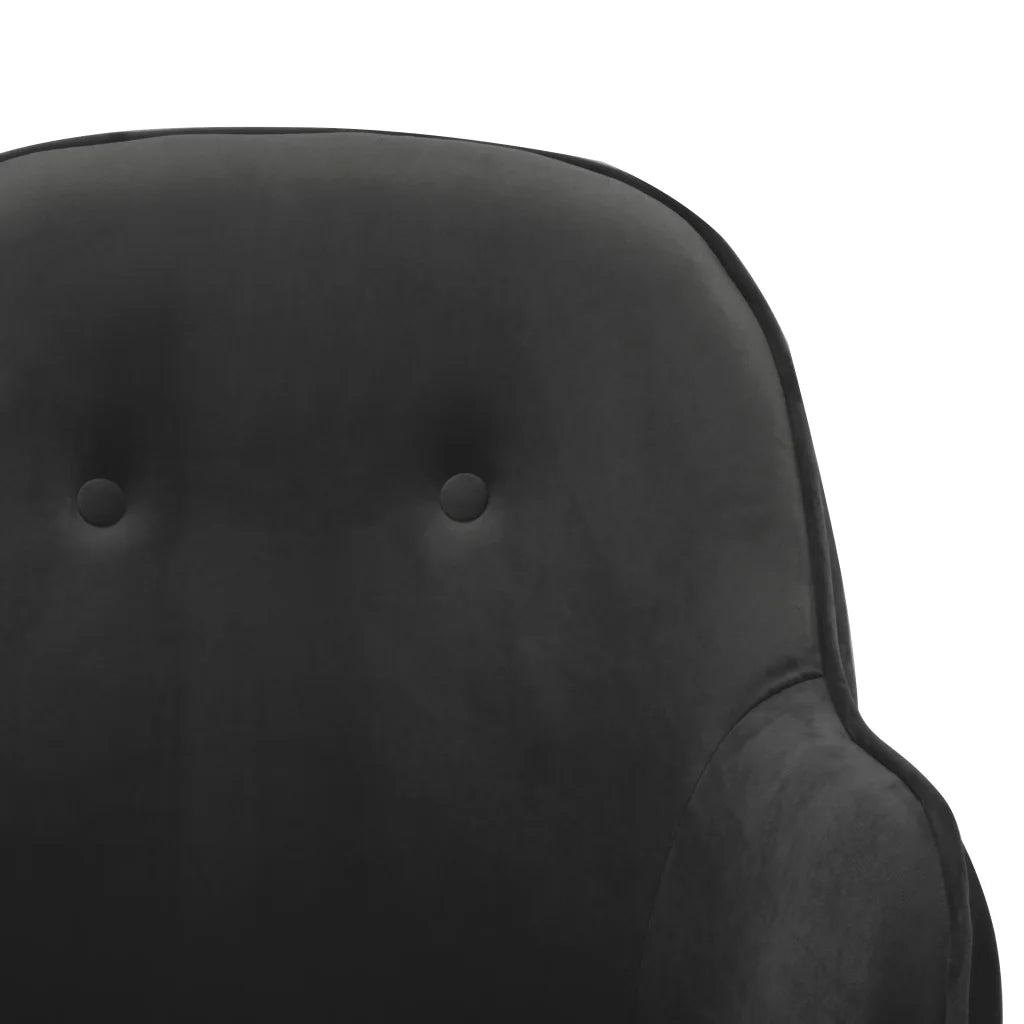 Un Petit Fauteuil à Bascule en velours gris/noir.