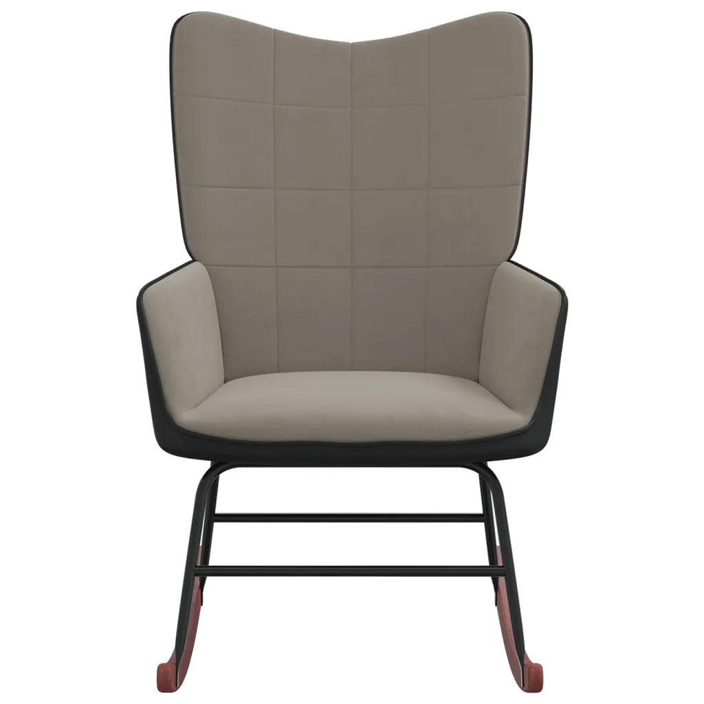 Un Fauteuil à Bascule Gris parfait pour l'allaitement.