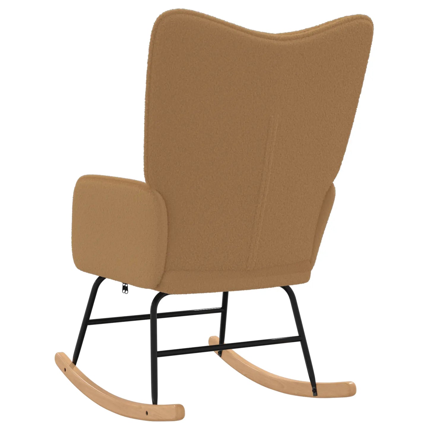 Fauteuil à bascule bouclette beige dans une chambre apaisante – touche de douceur et d’élégance.