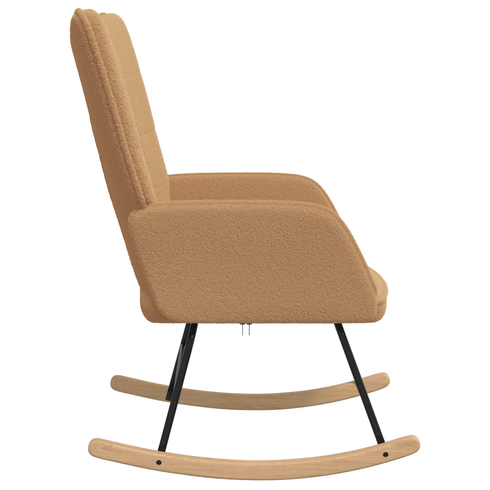 Fauteuil à Bascule revêtement bouclette beige hyper stylé.