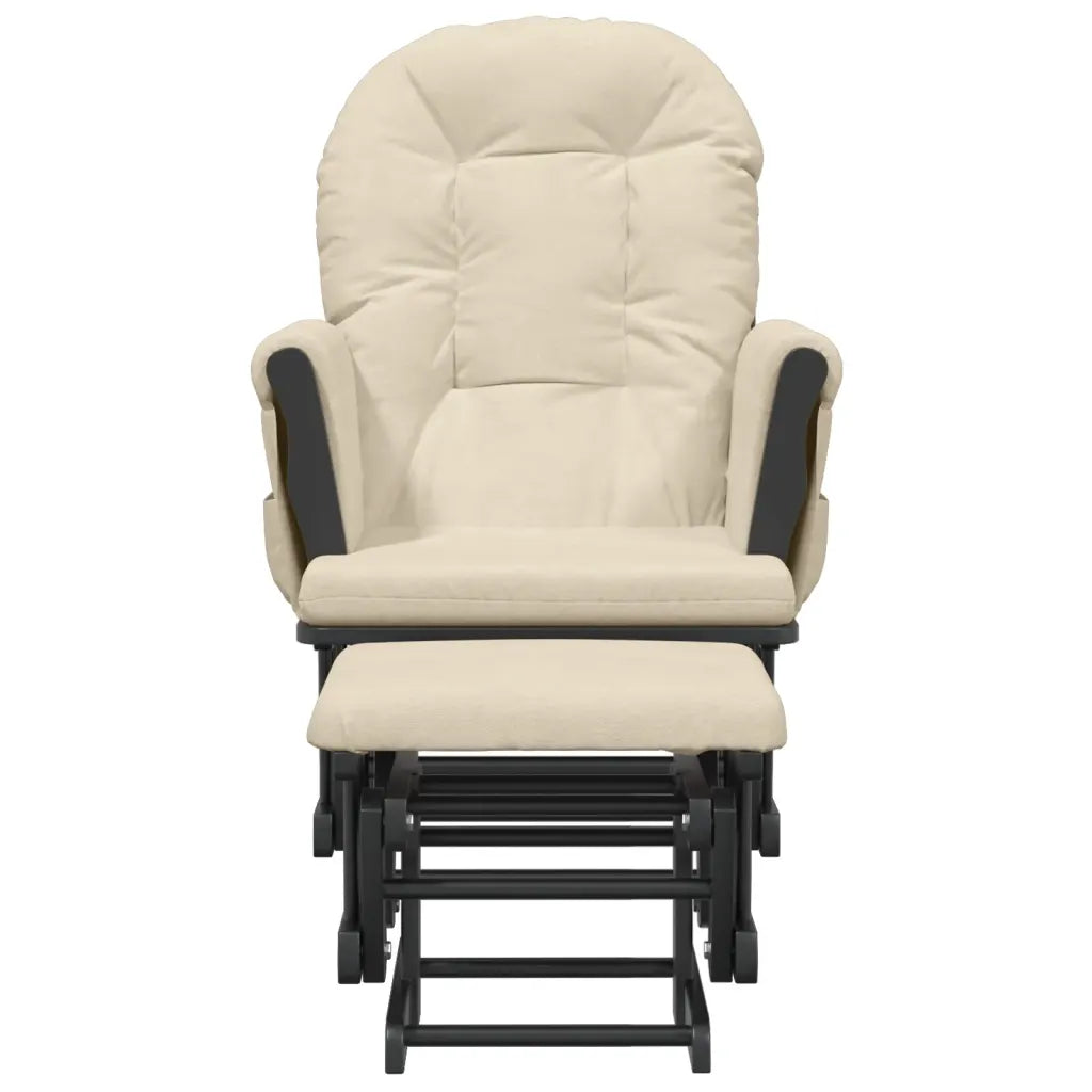 Un Fauteuil à Bascule Confortable Blanc Crème.