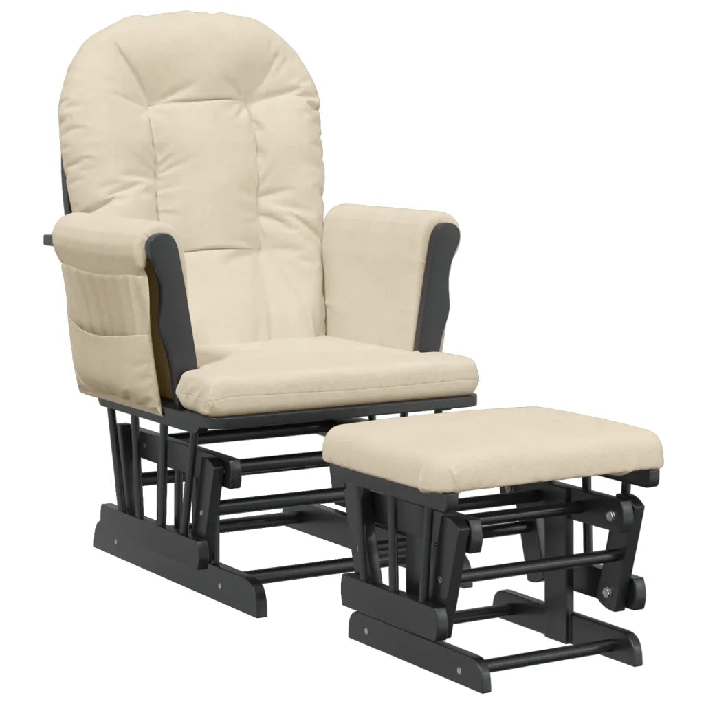 Un Fauteuil à Bascule Confortable Blanc Crème.