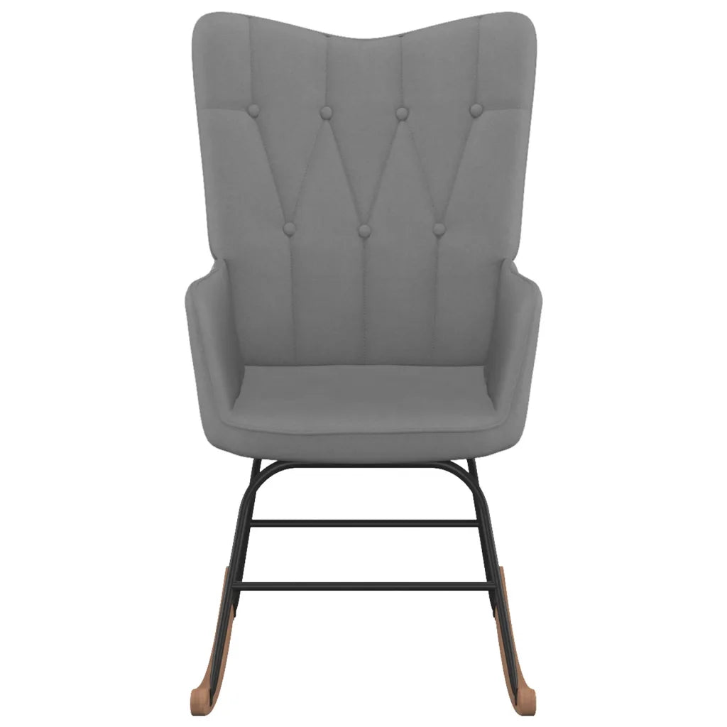 Un Fauteuil à Bascule au Dossier Haut et de couleur gris.