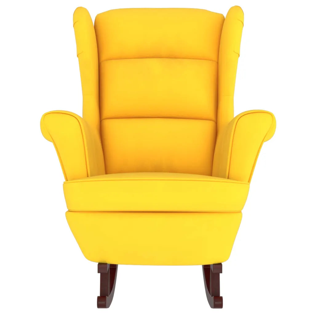 Un Fauteuil à Bascule au style Scandinave de part le choix de sa couleur jaune.