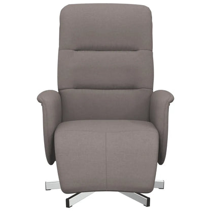 Fauteuil inclinable taupe à 360 degrés, parfait pour se relaxer à la maison.