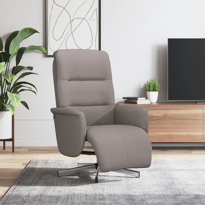 Fauteuil de détente taupe avec structure métallique solide.