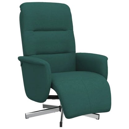 Détail du design élégant du fauteuil de repos inclinable vert.