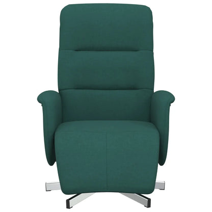 Fauteuil de repos inclinable en tissu vert.