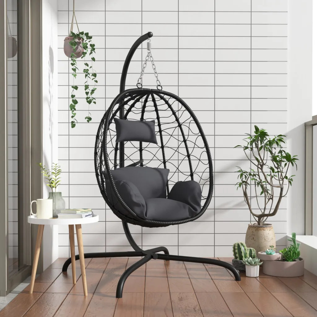 Un Fauteuil Œuf à bascule avec fonction balançoire. Disponible en plusieurs coloris.