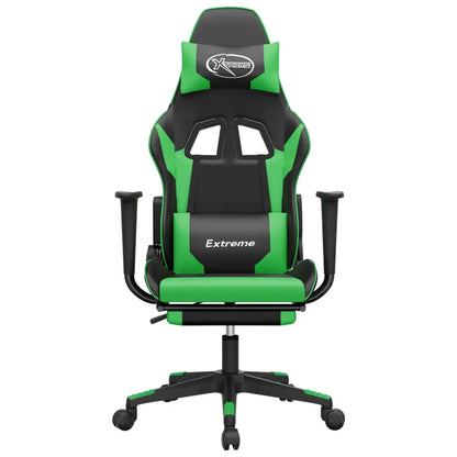 Fauteuil parfait pour les Gamers : couleur noir et vert.
