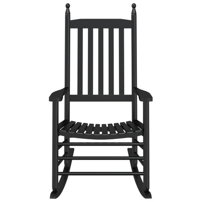 Deux Fauteuils Rocking Chair d'Extérieur noir en bois de peuplier.