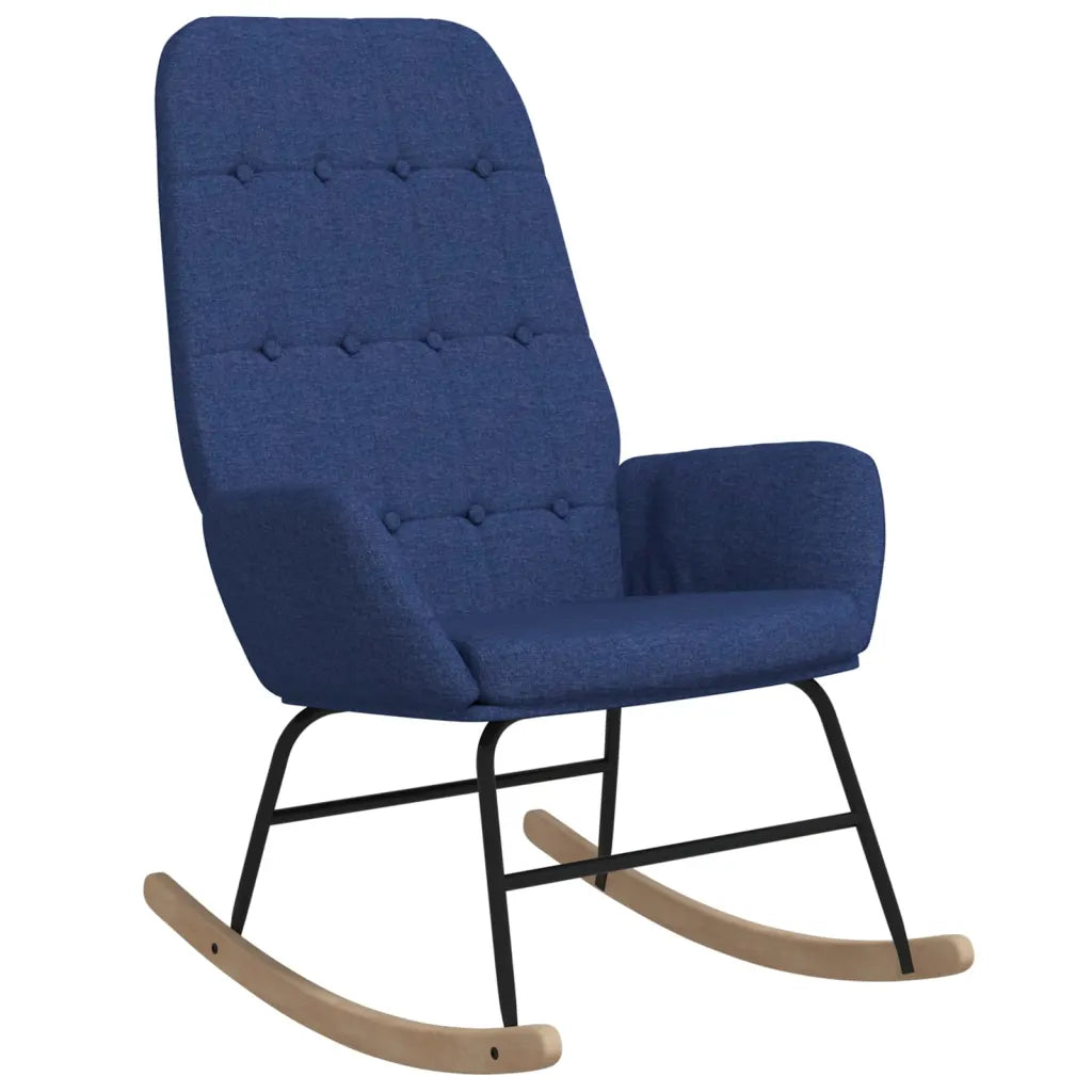 un Rocking Chair Moderne, confortable et stylée, à la jolie couleur bleu.