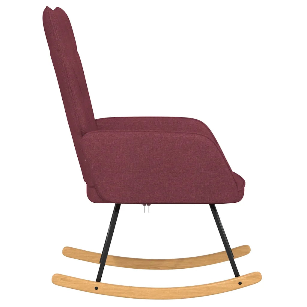 Un Fauteuil à Bascule couleur rouge vin, à personnaliser avec un Coussin.