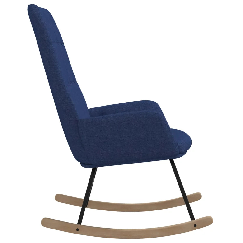 un Rocking Chair Moderne, confortable et stylée, à la jolie couleur bleu.