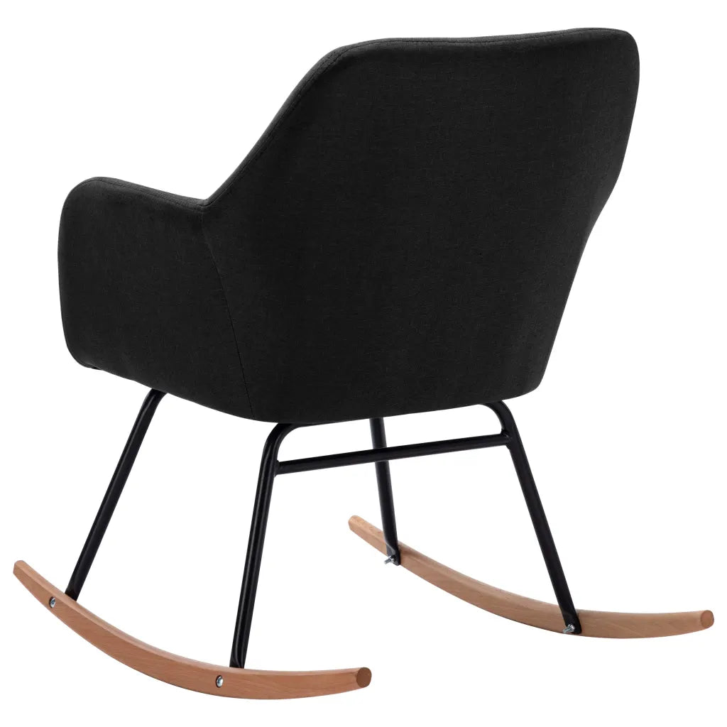 un rocking chair au tissu de couleur noir