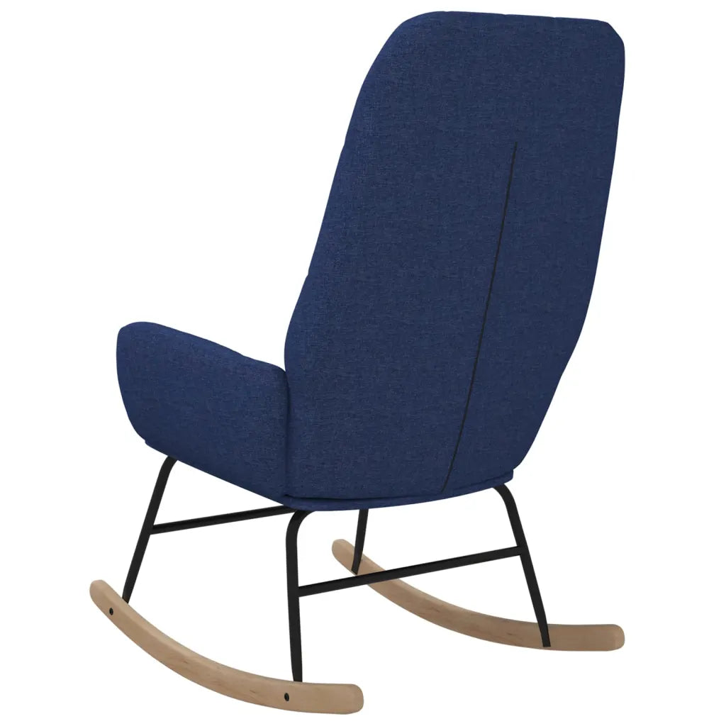 un Rocking Chair Moderne, confortable et stylée, à la jolie couleur bleu.